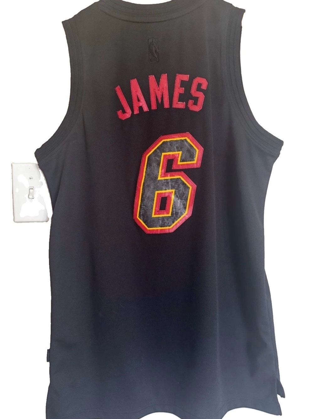 adidas Originals LeBron James Miami Heat Jersey Men's M #6 Black Trefoil NBA +2
